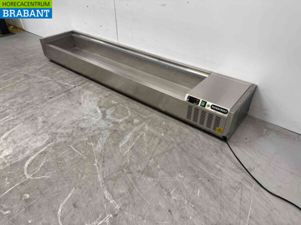 Thekenvitrine aus Edelstahl Thekenvitrine saladière 9 x 1/3 GN 200 cm Horeca – Bild 2