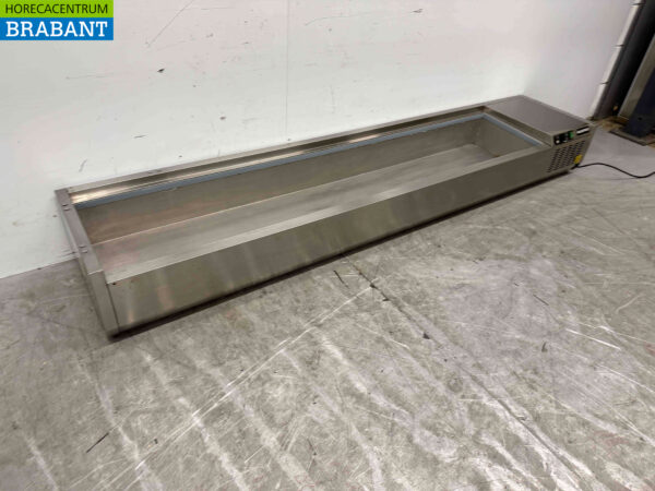 Thekenvitrine aus Edelstahl Thekenvitrine saladière 9 x 1/3 GN 200 cm Horeca – Bild 3