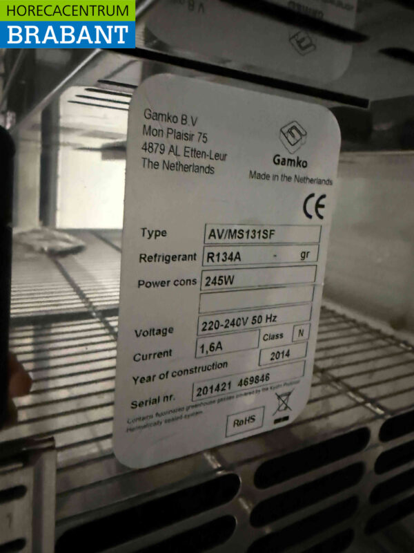 Edelstahl Gamko Kühlvitrine Gebäckvitrine 131 cm 230V Catering (kopie) – Bild 5
