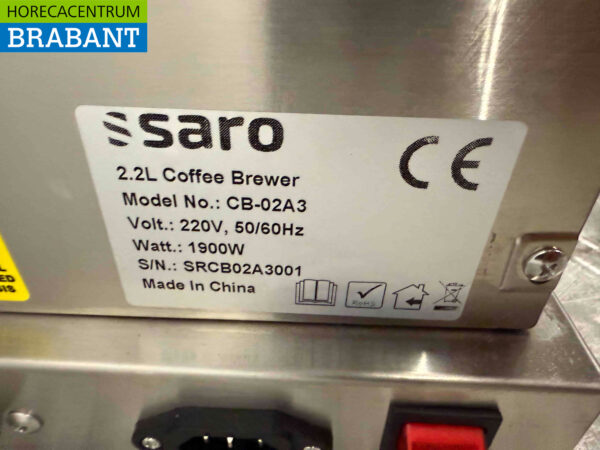 Saro Kaffeemaschine aus Edelstahl 2,2 Liter 230V Horeca – Bild 5