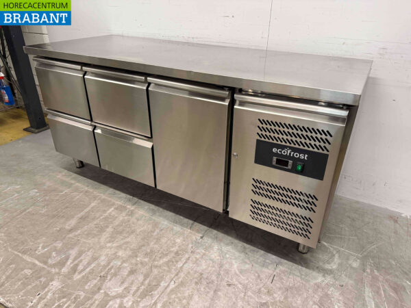 Ecofrost gekühlte Werkbank aus Edelstahl 4 Schubladen und 1 Tür 179.5 230V Horeca – Bild 2