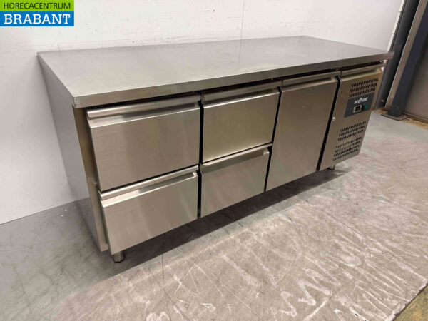 Ecofrost gekühlte Werkbank aus Edelstahl 4 Schubladen und 1 Tür 179.5 230V Horeca – Bild 3