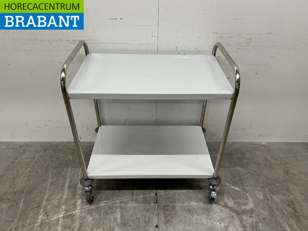 Saro Servierwagen aus Edelstahl 2 Ebenen 86 cm Catering