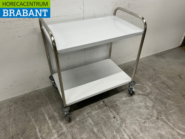 Saro Servierwagen aus Edelstahl 2 Ebenen 86 cm Catering – Bild 3