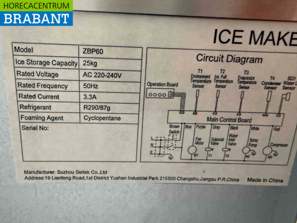Eiswürfelbereiter aus Edelstahl 60 kg/24h 230V Horeca – Bild 5