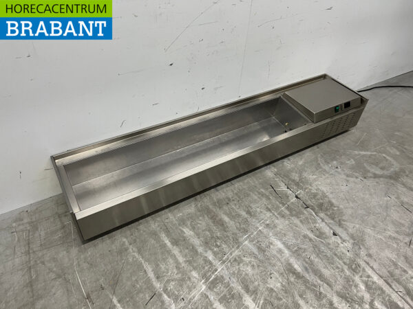 Edelstahl Top Saladiere 160 cm 8 x 1/4 GN 230V Horeca – Bild 3