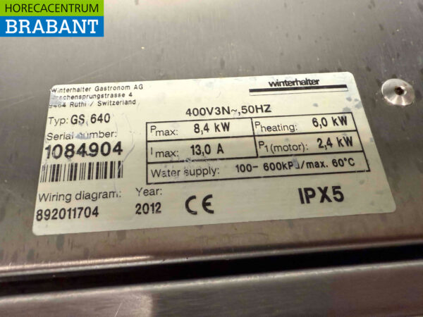 Zanussi HHT8 Geschirrspüler aus Edelstahl Geschirrspüler 400V Catering (kopie) – Bild 5