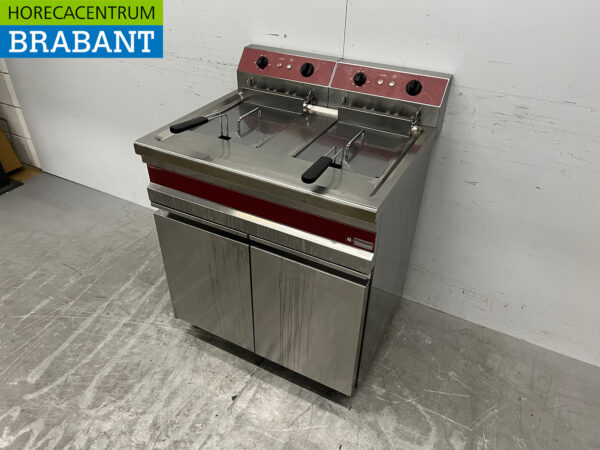 Edelstahl Diamond Doppelfritteuse 2 x 14 Liter 400V Horeca – Bild 2