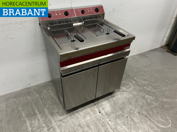 Edelstahl Diamond Doppelfritteuse 2 x 14 Liter 400V Horeca – Bild 3