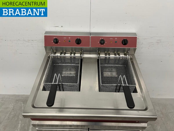 Edelstahl Diamond Doppelfritteuse 2 x 14 Liter 400V Horeca – Bild 4