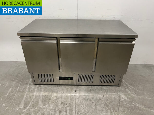 Maxxfrost gekühlte Werkbank aus Edelstahl 3 Türen 137 cm 230V Horeca
