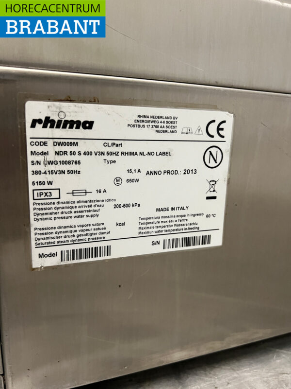 Edelstahl Rhima NDR 50 S Geschirrspüler 400V Catering – Bild 6