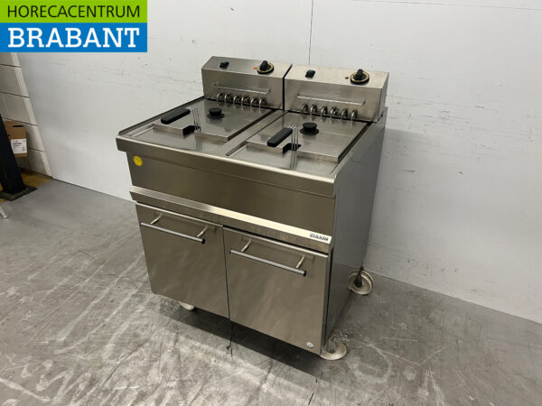 Cullion Mobile Doppel-Fritteuse aus Edelstahl 2 x 17 Liter 400V Horeca – Bild 2