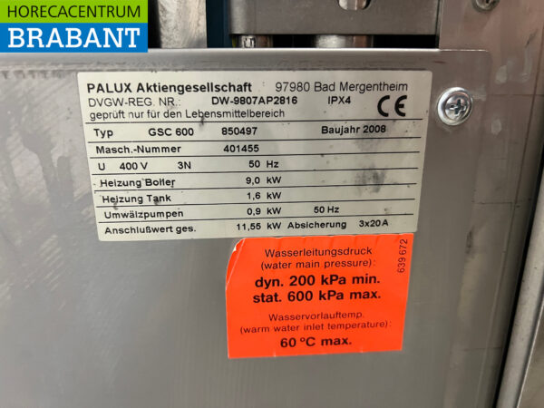 Edelstahl Palux Durchschubspülmaschine 400V Horeca – Bild 7