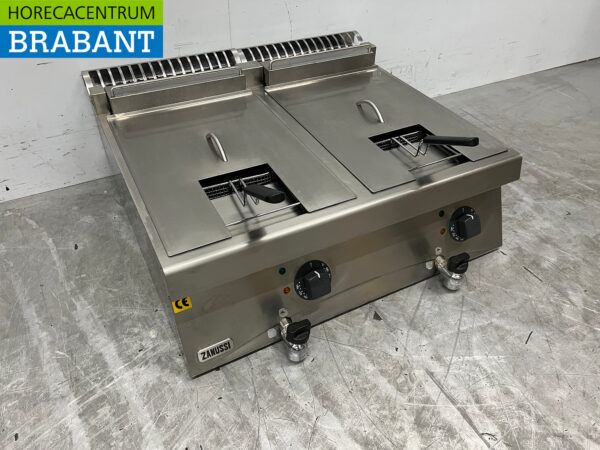 Zanussi Doppel-Fritteuse aus Edelstahl 2 x 12 Liter 400V Catering – Bild 3