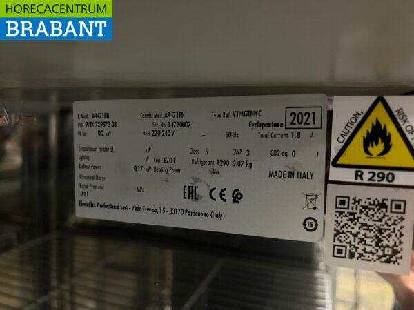 Edelstahl Alpeninox Kühlschrank Kühlung 670 Liter 230V Horeca – Bild 5