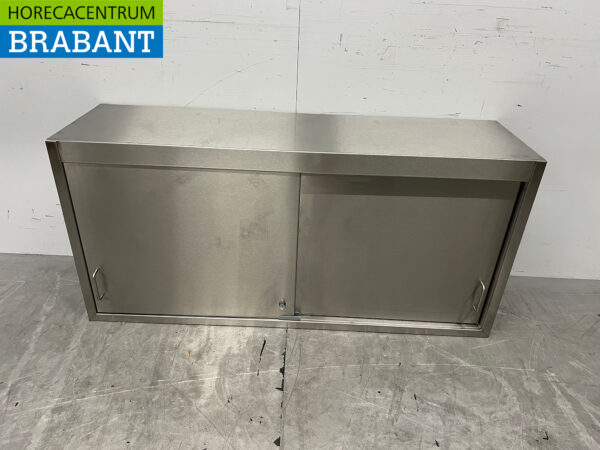 Edelstahl-Hängeschrank 2 Schiebetüren 130 cm Catering