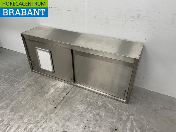 Edelstahl-Hängeschrank 2 Schiebetüren 148 cm Catering – Bild 2