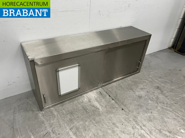 Edelstahl-Hängeschrank 2 Schiebetüren 148 cm Catering – Bild 3