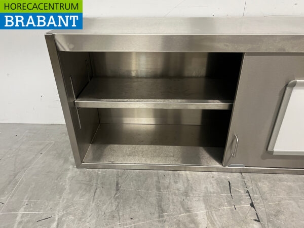 Edelstahl-Hängeschrank 2 Schiebetüren 148 cm Catering – Bild 4