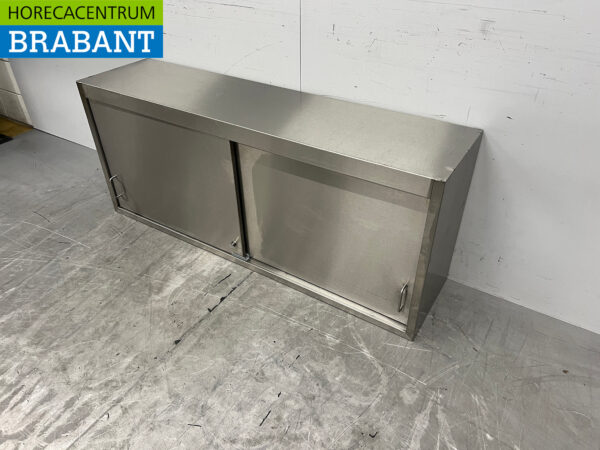 Edelstahl-Hängeschrank 2 Schiebetüren 148 cm Catering – Bild 2