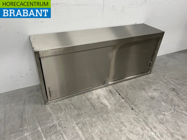 Edelstahl-Hängeschrank 2 Schiebetüren 148 cm Catering – Bild 3