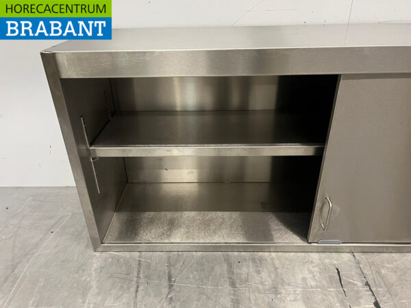 Edelstahl-Hängeschrank 2 Schiebetüren 148 cm Catering – Bild 4