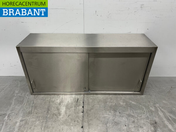Edelstahl-Hängeschrank 2 Schiebetüren 130 cm Catering