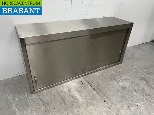 Edelstahl-Hängeschrank 2 Schiebetüren 130 cm Catering – Bild 3