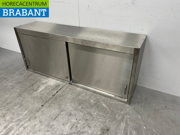 Edelstahl-Hängeschrank 2 Schiebetüren 148 cm Catering – Bild 2