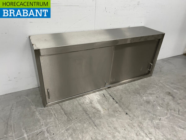 Edelstahl-Hängeschrank 2 Schiebetüren 148 cm Catering – Bild 3
