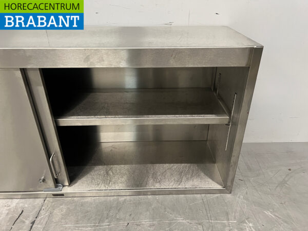 Edelstahl-Hängeschrank 2 Schiebetüren 148 cm Catering – Bild 4