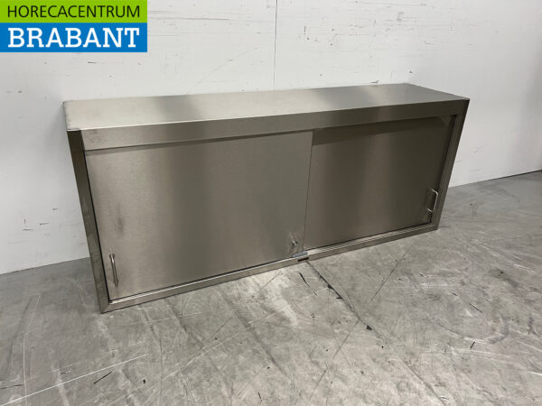 Edelstahl-Hängeschrank 2 Schiebetüren 148 cm Catering – Bild 3