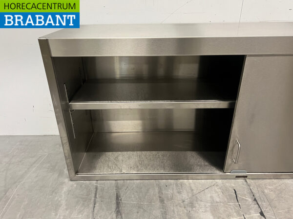 Edelstahl-Hängeschrank 2 Schiebetüren 148 cm Catering – Bild 4
