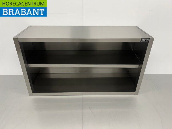 Edelstahl-Hängeschrank Premium-line Offenes Modell 120 cm Catering