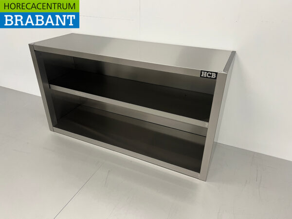 Edelstahl-Hängeschrank Premium-line Offenes Modell 120 cm Catering – Bild 2