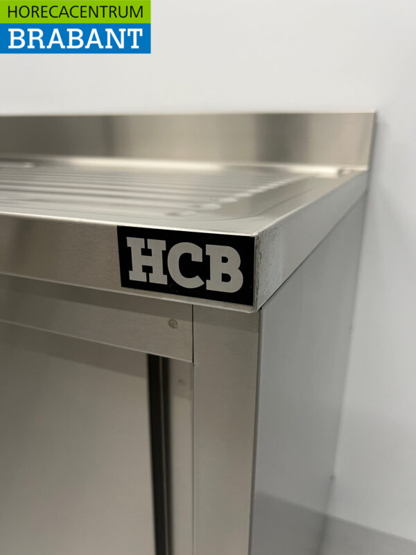 Edelstahl Doppelspültisch 2 Schiebetüren Premium-line 180 cm Catering – Bild 6