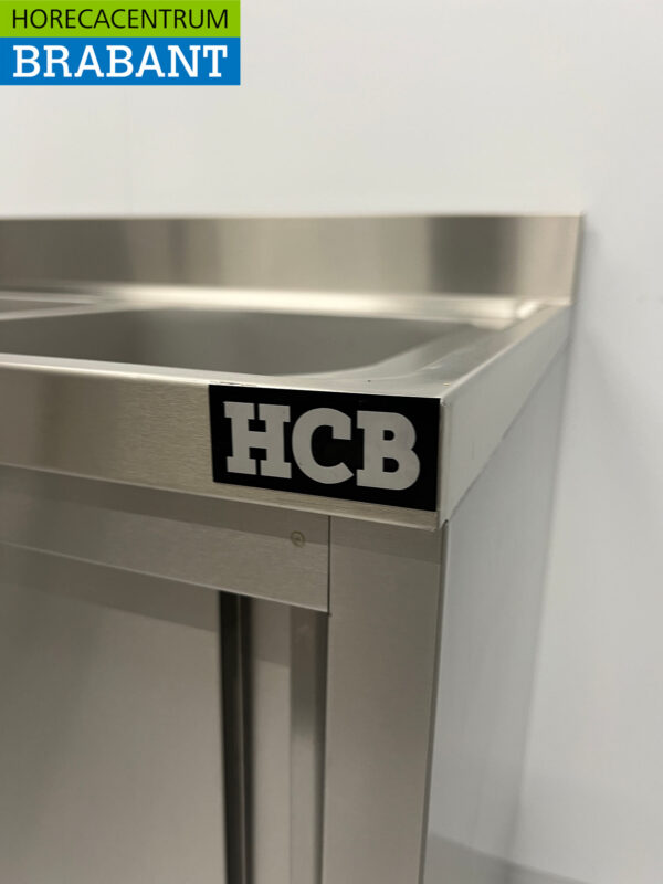 Edelstahlspüle Doppelspülen Premium-line 2 Schiebetüren 160 cm Catering – Bild 6