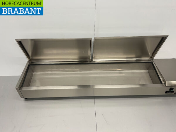 HCB Edelstahl Aufsatzvitrine Aufsatz-Kühlvitrine saladière 8 x 1/3 GN 180 cm Horeca – Bild 4