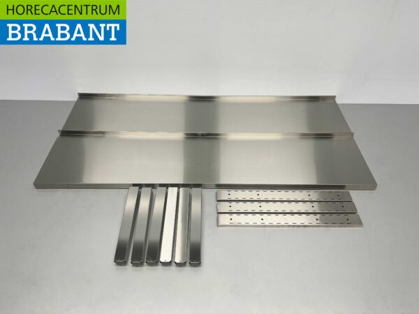 Edelstahl Doppelwandregal Regal 180 x 40 cm Horeca