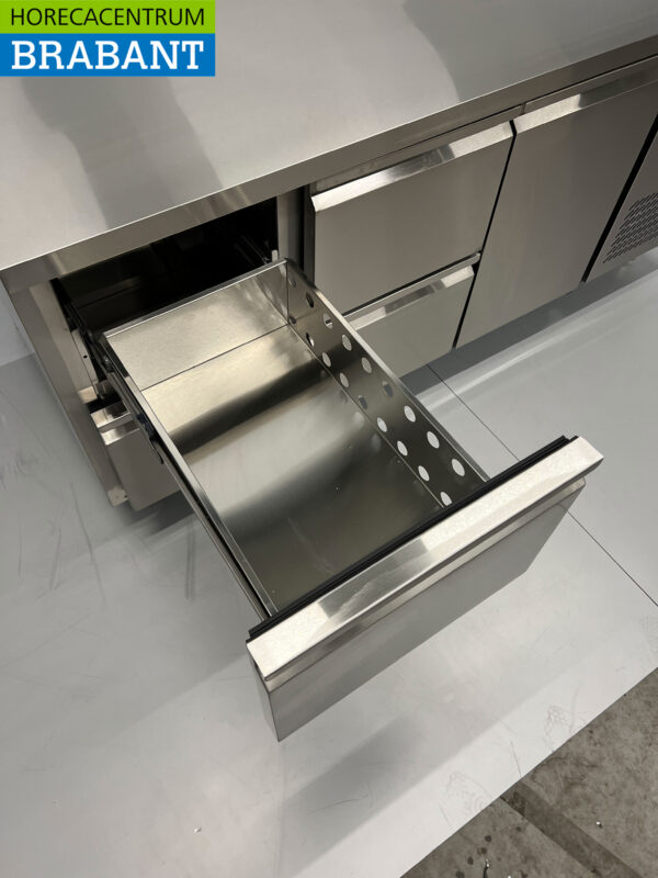 HCB Edelstahl-Kühlwerkbank 4 Schubladen und 1 Tür 179,5 cm 230V Horeca – Bild 5