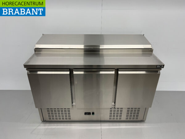 Edelstahl HCB Saladette Saladiere Gekühlte Werkbank 136,5 cm 230V Horeca