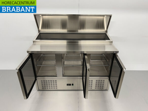 Edelstahl HCB Saladette Saladiere Gekühlte Werkbank 136,5 cm 230V Horeca – Bild 4