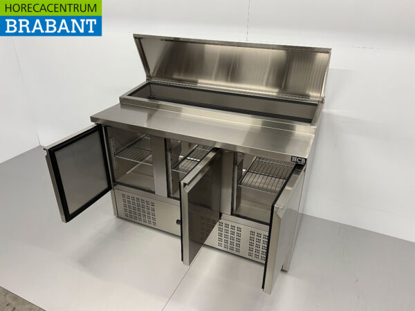 Edelstahl HCB Saladette Saladiere Gekühlte Werkbank 136,5 cm 230V Horeca – Bild 5