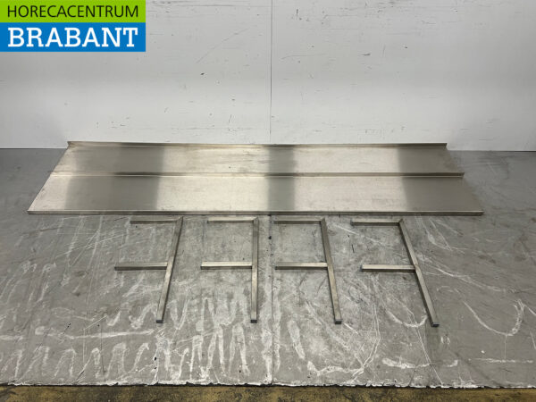 Doppelwandregal aus Edelstahl 230 x 30 cm Horeca