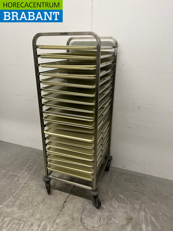 RVS Blanco Regaalwagen 2/1 GN mit Cambro Camtray's 1/1 GN Horeca – Bild 2