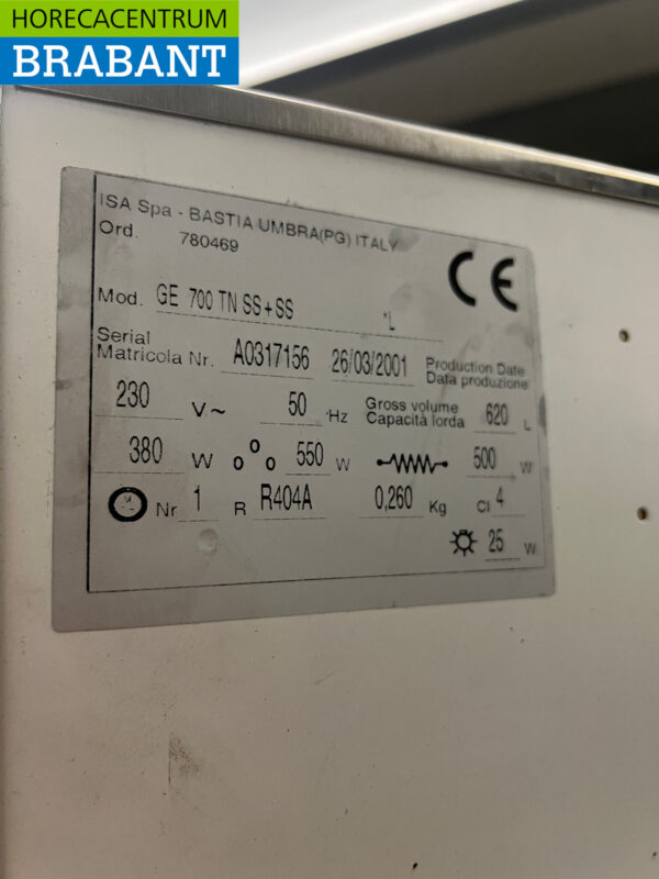 Edelstahl ISA Kühlschrank 620 Liter 230V Horeca – Bild 5