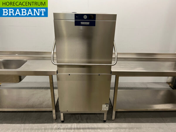 Hobart Durchschubspülmaschine aus Edelstahl mit 2024 Zuführ- und Entnahmetisch! Waschmaschine 400V Horeca – Bild 2