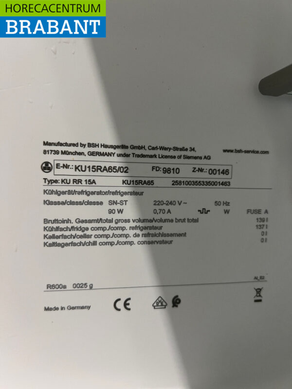 Siemens Einbau-Kühlschrank 139 Liter 230V Horeca – Bild 5