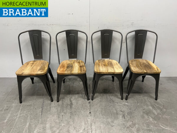 Bolero 4er Set Stühle mit Holzsitz Catering